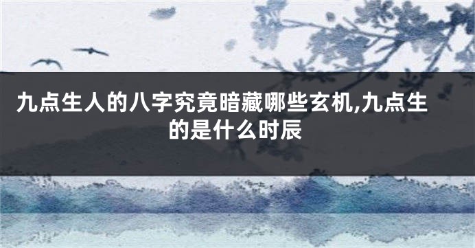 九点生人的八字究竟暗藏哪些玄机,九点生的是什么时辰