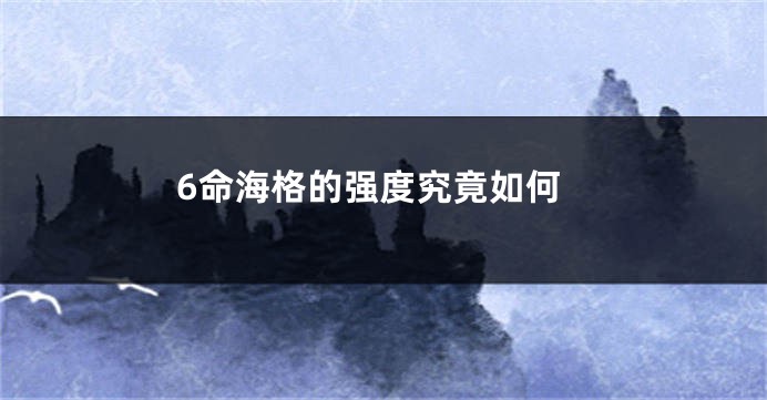 6命海格的强度究竟如何