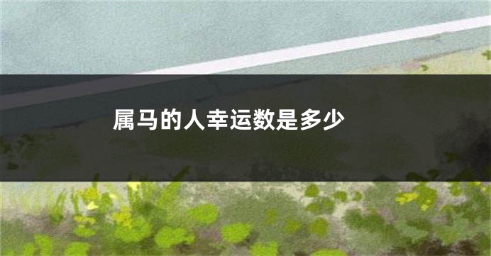 属马的人幸运数是多少 