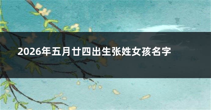 2026年五月廿四出生张姓女孩名字