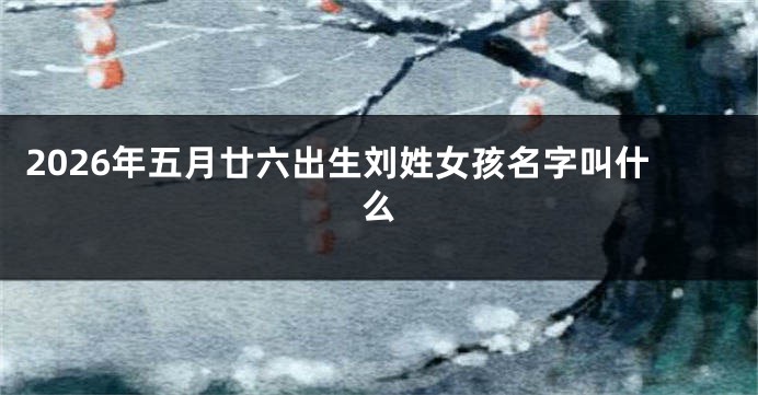2026年五月廿六出生刘姓女孩名字叫什么