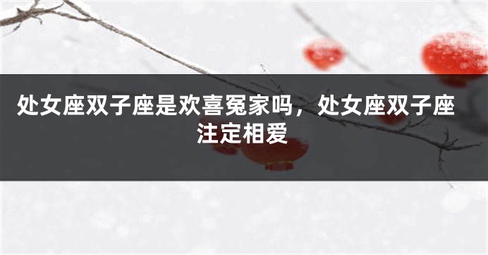 处女座双子座是欢喜冤家吗，处女座双子座注定相爱