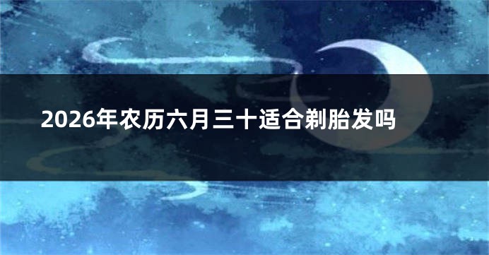 2026年农历六月三十适合剃胎发吗