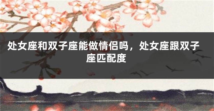 处女座和双子座能做情侣吗，处女座跟双子座匹配度