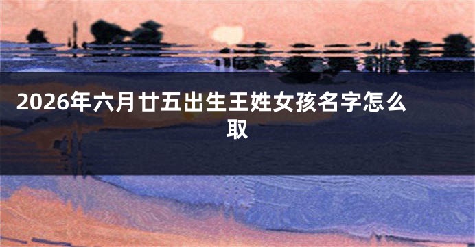 2026年六月廿五出生王姓女孩名字怎么取