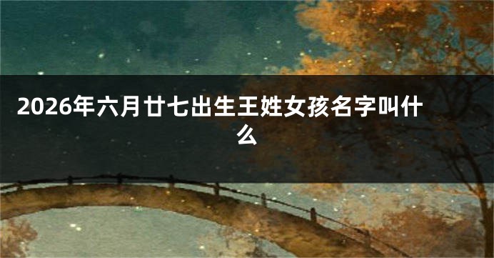 2026年六月廿七出生王姓女孩名字叫什么