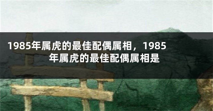 1985年属虎的最佳配偶属相，1985年属虎的最佳配偶属相是