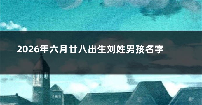 2026年六月廿八出生刘姓男孩名字