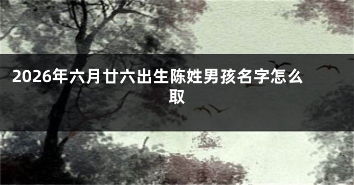 2026年六月廿六出生陈姓男孩名字怎么取
