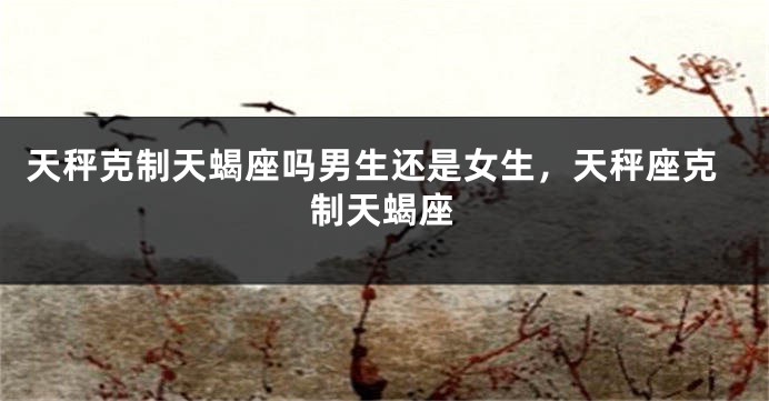 天秤克制天蝎座吗男生还是女生，天秤座克制天蝎座
