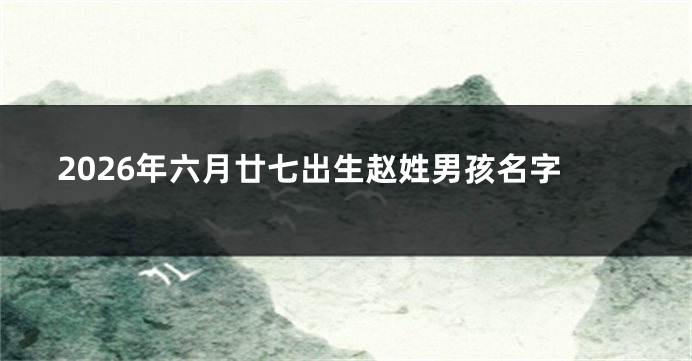 2026年六月廿七出生赵姓男孩名字