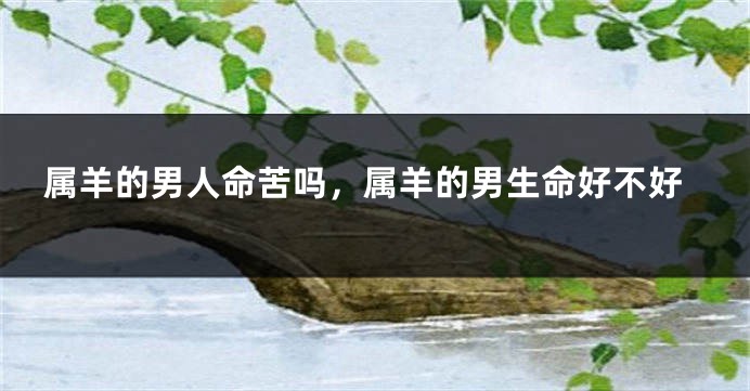 属羊的男人命苦吗，属羊的男生命好不好
