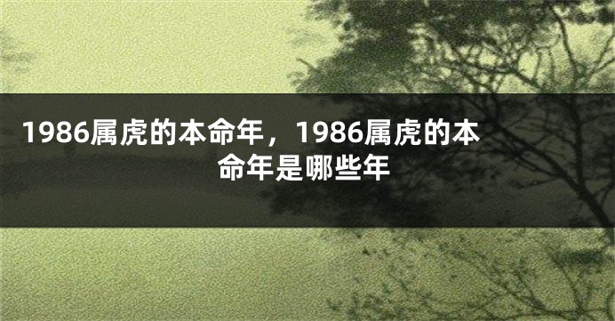 1986属虎的本命年，1986属虎的本命年是哪些年