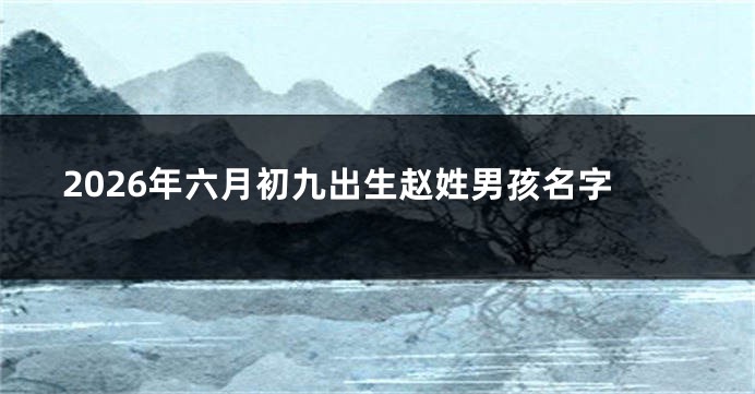 2026年六月初九出生赵姓男孩名字