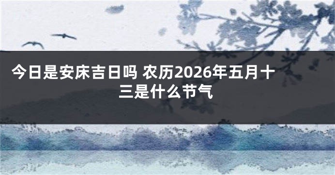 今日是安床吉日吗 农历2026年五月十三是什么节气
