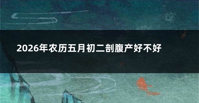 2026年农历五月初二剖腹产好不好