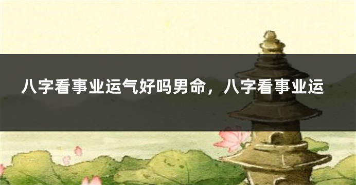 八字看事业运气好吗男命,八字看事业运