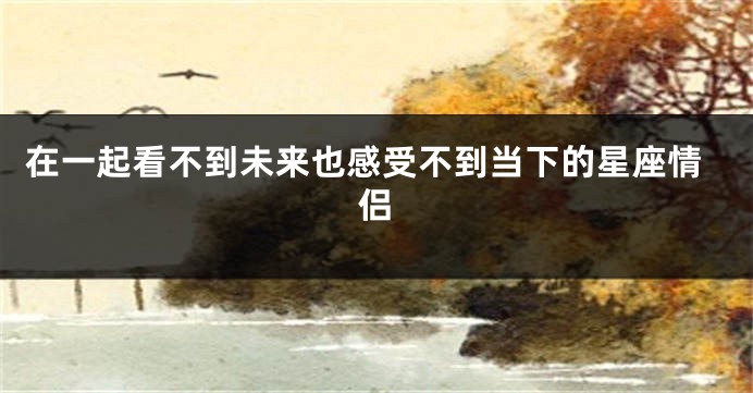 在一起看不到未来也感受不到当下的星座情侣