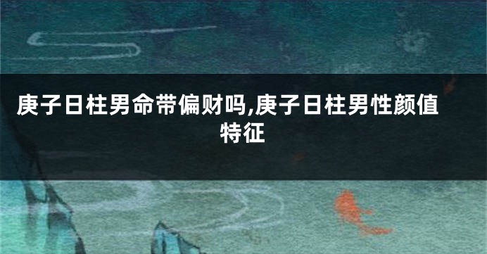 庚子日柱男命带偏财吗,庚子日柱男性颜值特征