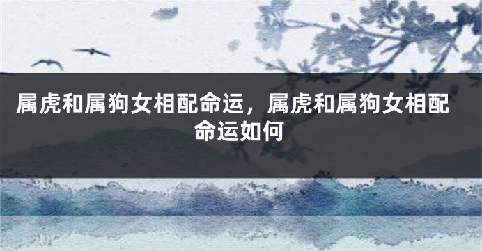 属虎和属狗女相配命运，属虎和属狗女相配命运如何
