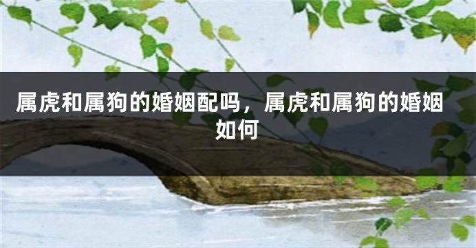 属虎和属狗的婚姻配吗，属虎和属狗的婚姻如何