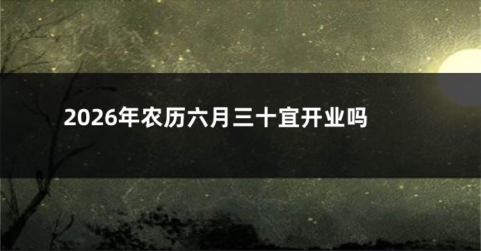 2026年农历六月三十宜开业吗