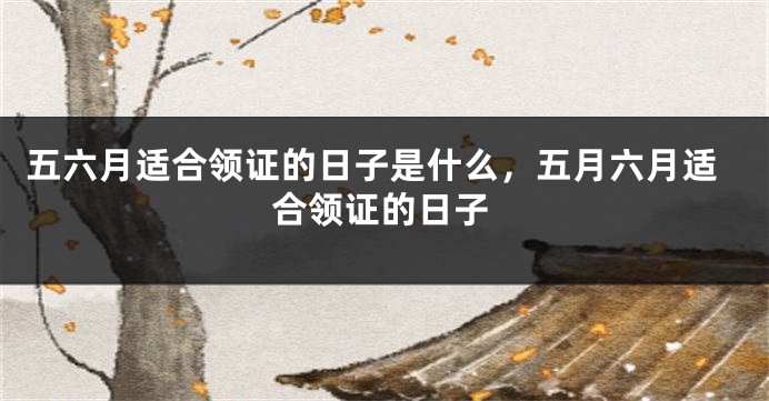 五六月适合领证的日子是什么，五月六月适合领证的日子