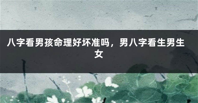 八字看男孩命理好坏准吗,男八字看生男生女