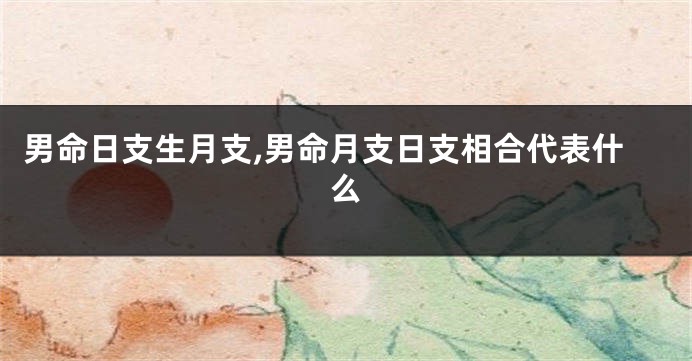 男命日支生月支,男命月支日支相合代表什么