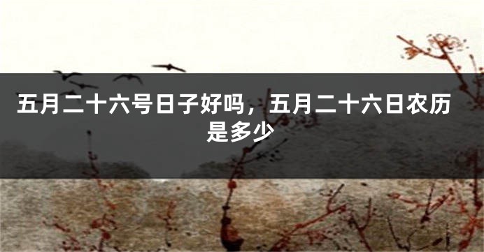 五月二十六号日子好吗，五月二十六日农历是多少