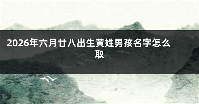 2026年六月廿八出生黄姓男孩名字怎么取
