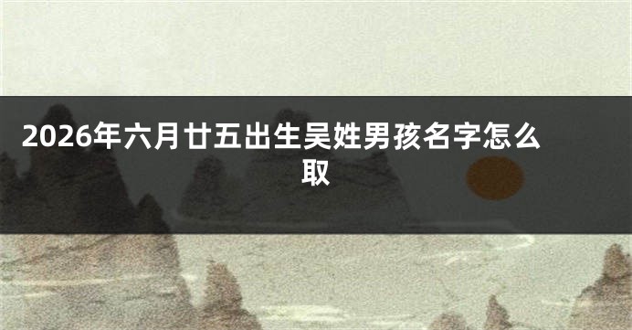 2026年六月廿五出生吴姓男孩名字怎么取