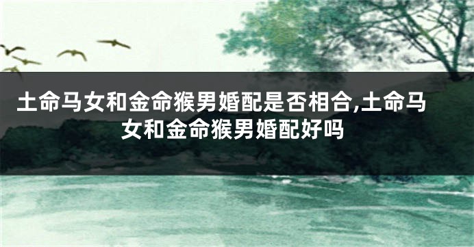 土命马女和金命猴男婚配是否相合,土命马女和金命猴男婚配好吗
