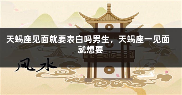 天蝎座见面就要表白吗男生,天蝎座一见面就想要