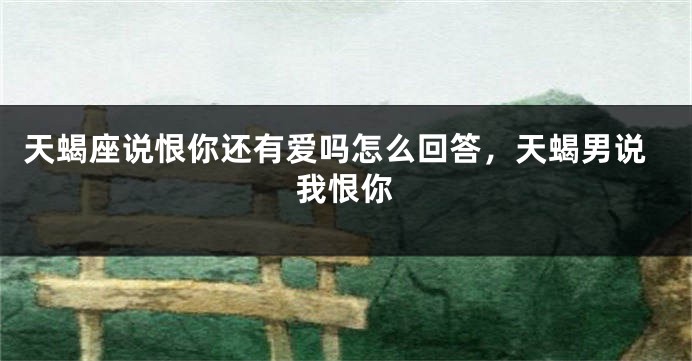 天蝎座说恨你还有爱吗怎么回答，天蝎男说我恨你
