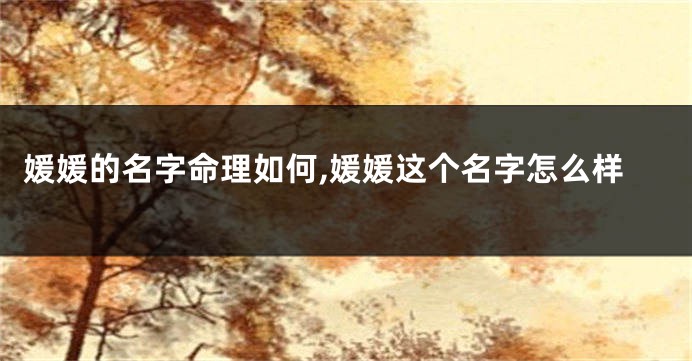 媛媛的名字命理如何,媛媛这个名字怎么样