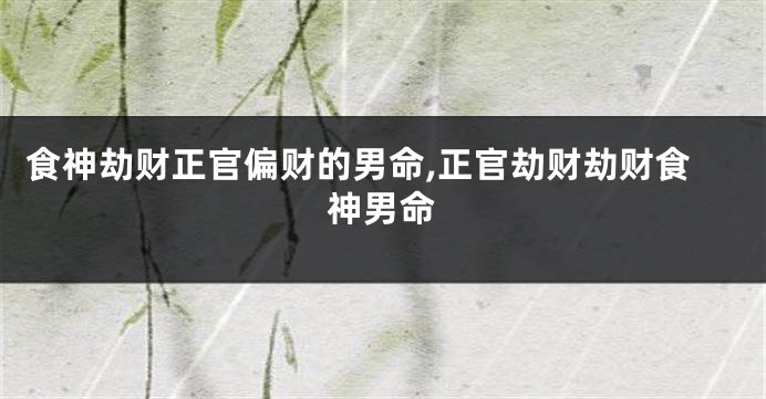 食神劫财正官偏财的男命,正官劫财劫财食神男命