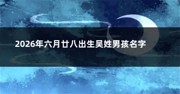 2026年六月廿八出生吴姓男孩名字