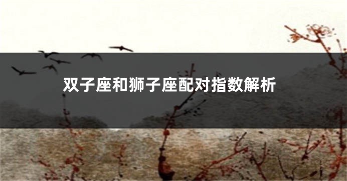 双子座和狮子座配对指数解析
