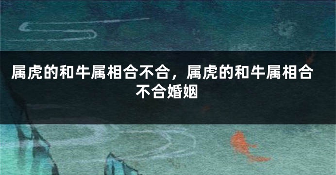 属虎的和牛属相合不合，属虎的和牛属相合不合婚姻