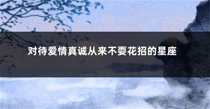 对待爱情真诚从来不耍花招的星座