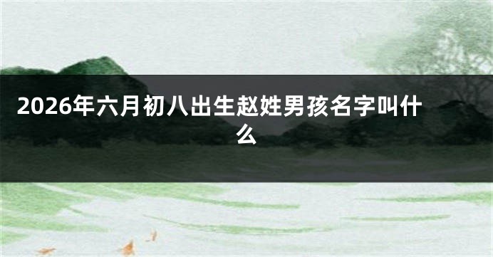 2026年六月初八出生赵姓男孩名字叫什么