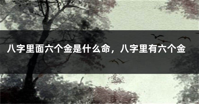 八字里面六个金是什么命，八字里有六个金