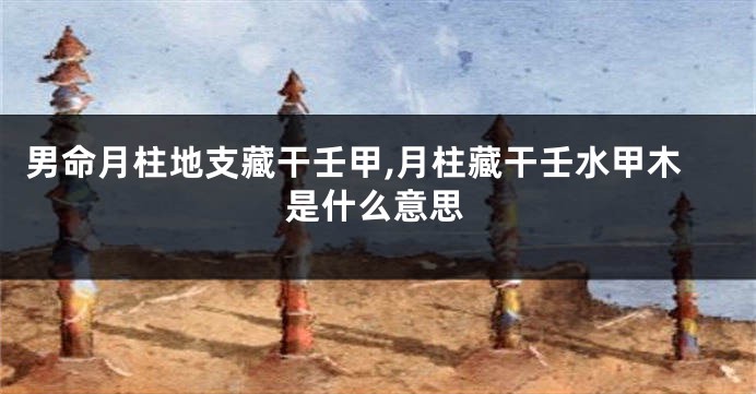 男命月柱地支藏干壬甲,月柱藏干壬水甲木是什么意思