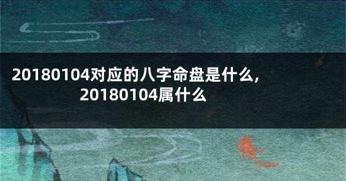 20180104对应的八字命盘是什么,20180104属什么
