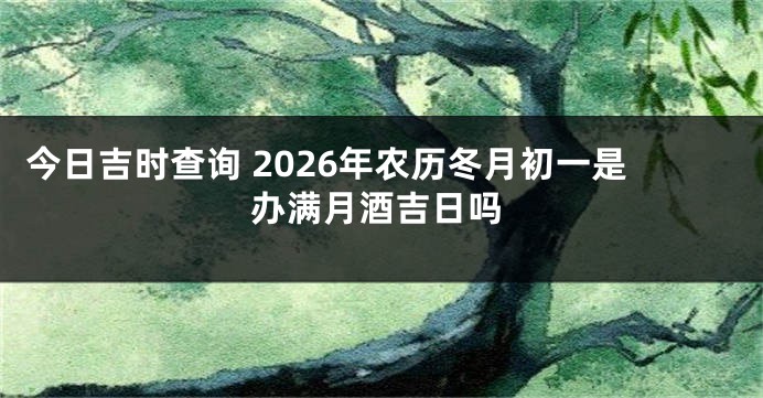 今日吉时查询 2026年农历冬月初一是办满月酒吉日吗