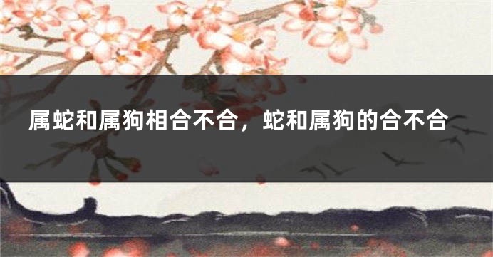 属蛇和属狗相合不合,蛇和属狗的合不合