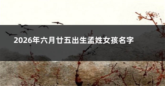2026年六月廿五出生孟姓女孩名字