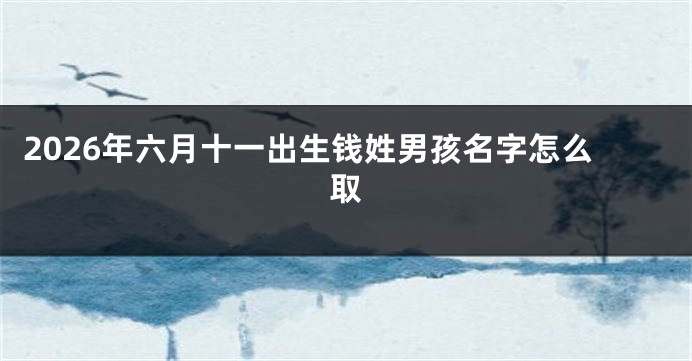 2026年六月十一出生钱姓男孩名字怎么取
