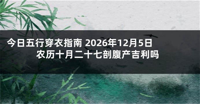 今日五行穿衣指南 2026年12月5日农历十月二十七剖腹产吉利吗